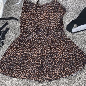 One piece bathing suit with skirt